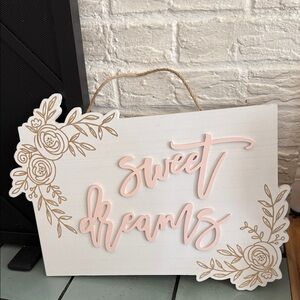 Hobby Lobby Sweet Dreams Wall Art - Pink and Gold